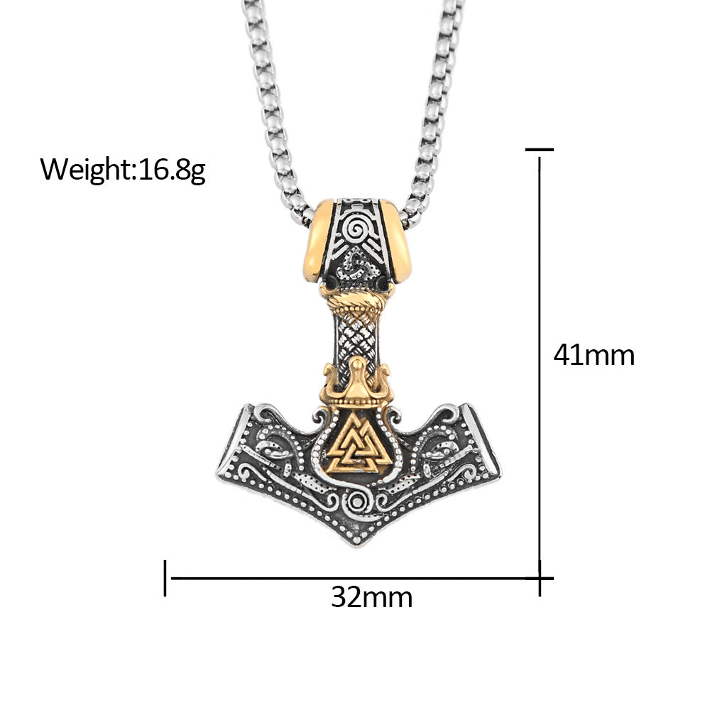 Viking Style Thor's Hammer Odin Necklace