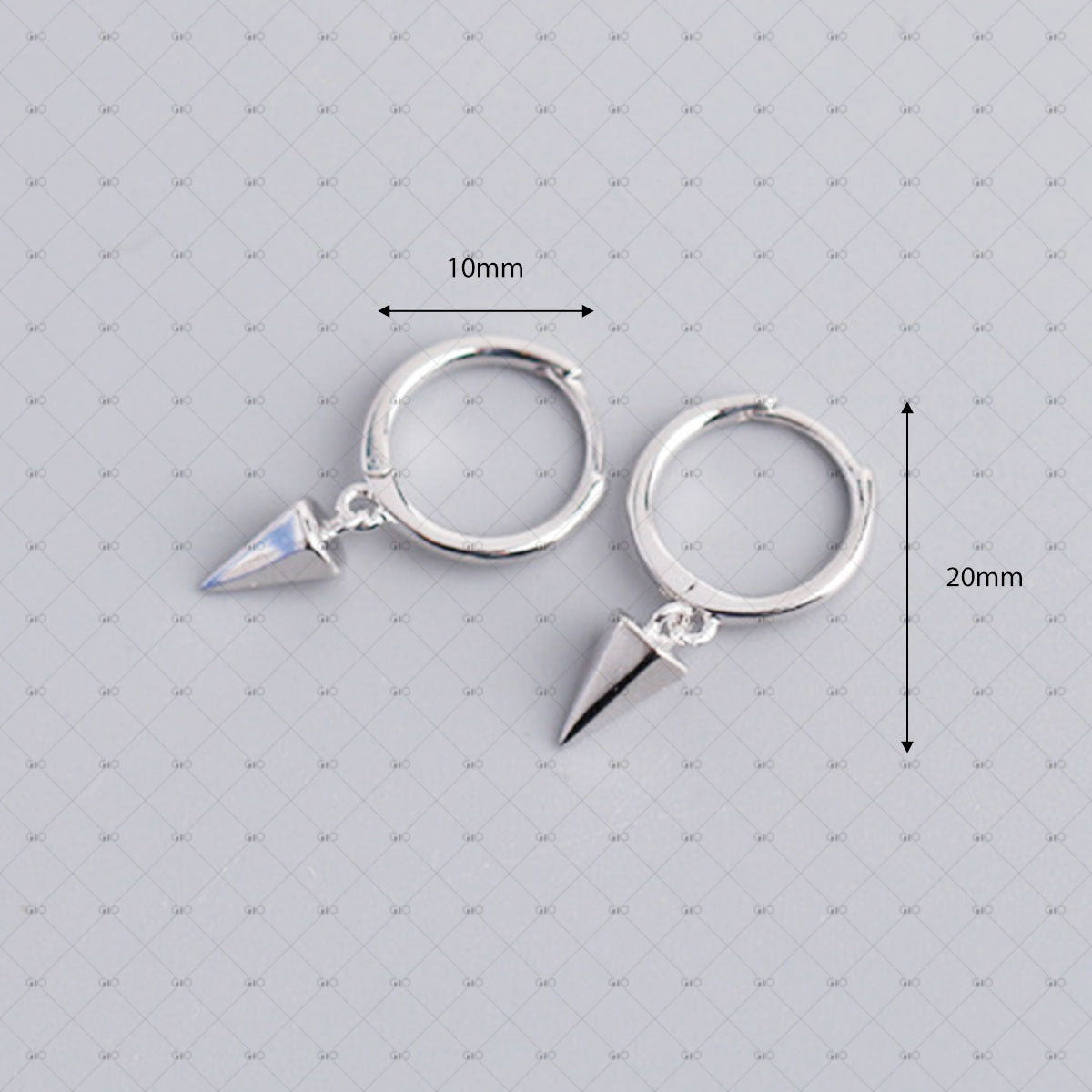 S925 Silver Geometric Hexagonal Cone Earrings