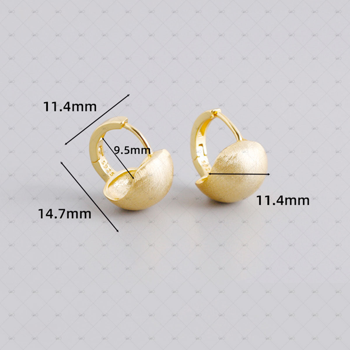 S925 Silver Simple Brushed Matte Ball Round Earrings