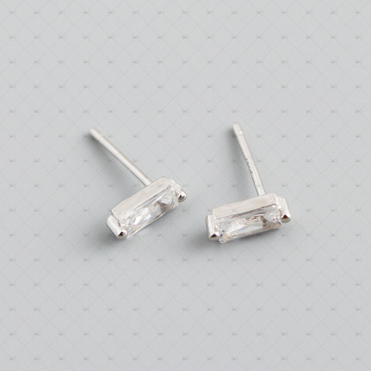 S925 Silver Petite Multicolor Square Zirconia Earrings