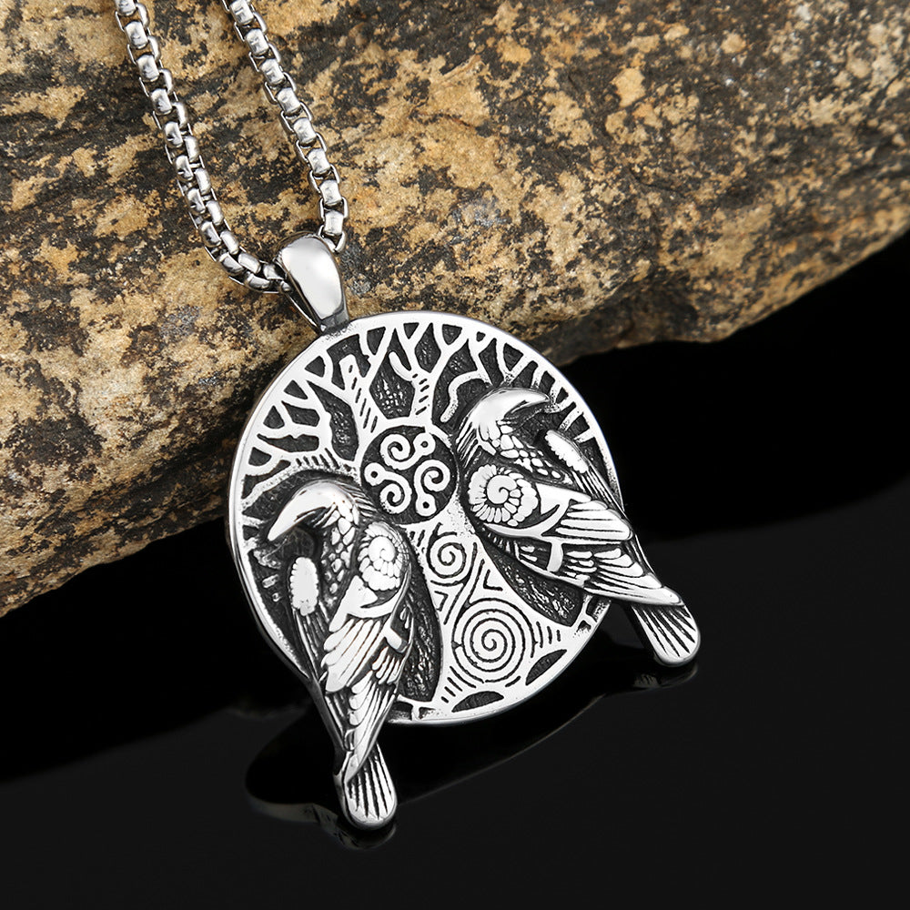 Viking Style Odin's Raven Necklace