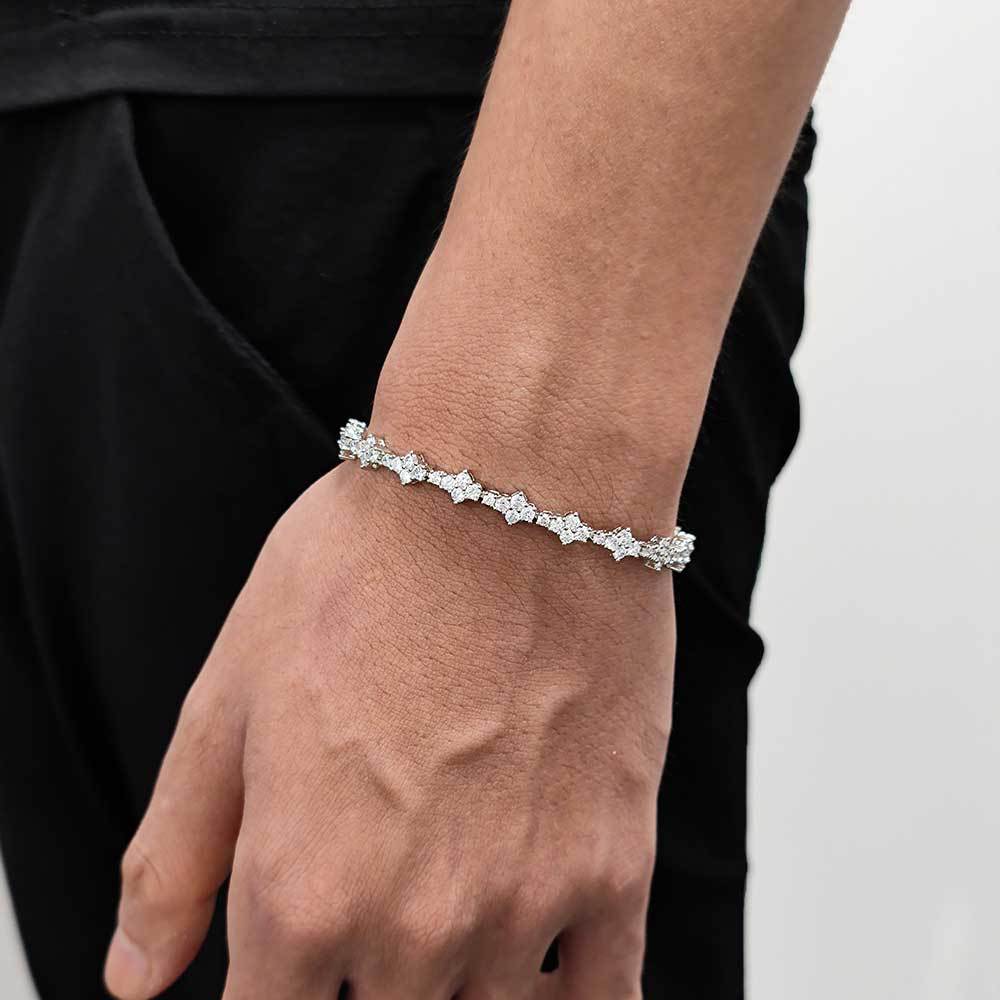 Men's Spring Clasp Zirconia Tennis Chain Bracelet