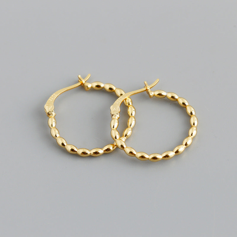 S925 Silver Twist Gold Earrings