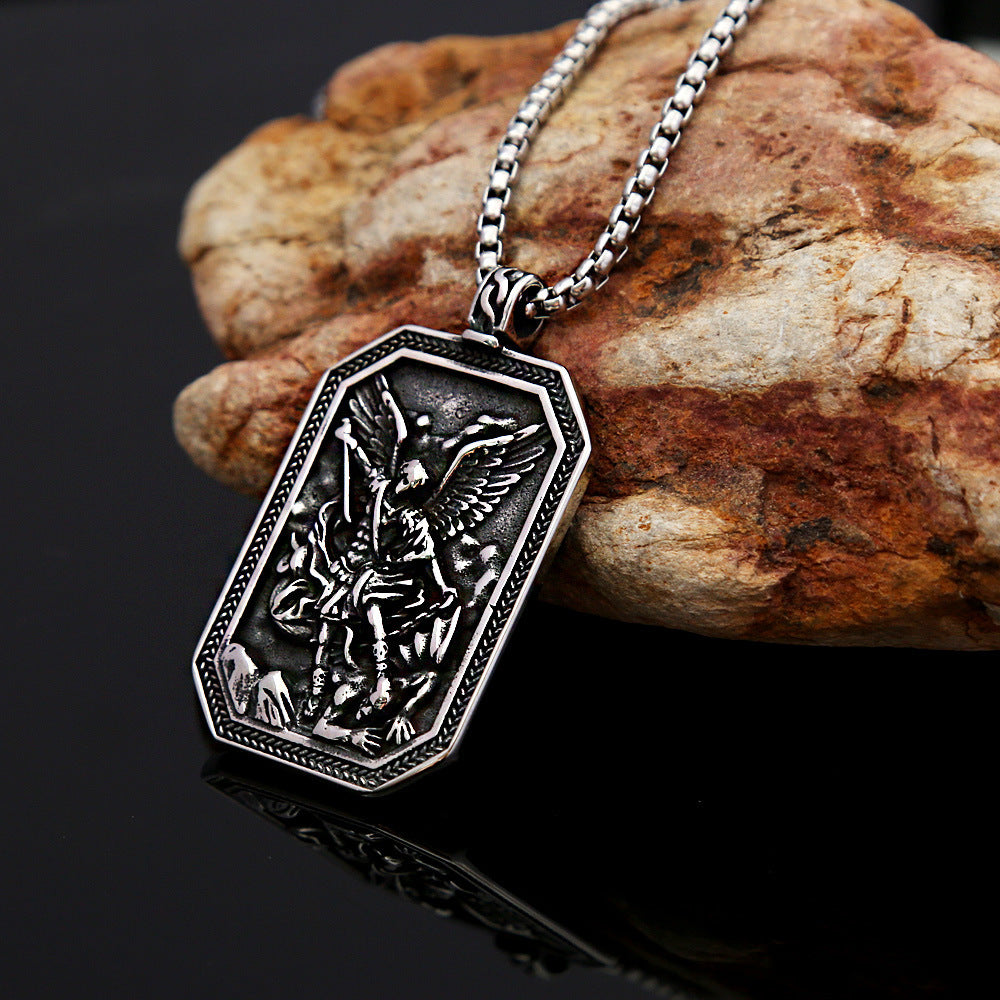 Viking Style Square Pendant Necklace