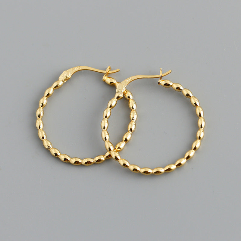 S925 Silver Twist Gold Earrings