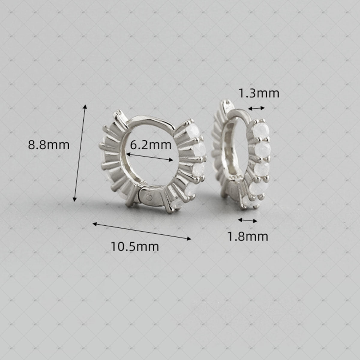 S925 Silver Circle Inlaid Zirconia Earrings