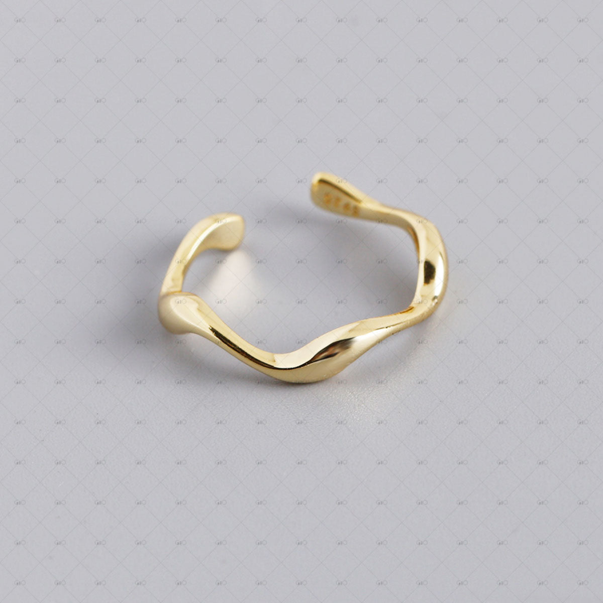 S925 Silver Simple Ripple Shape Ring