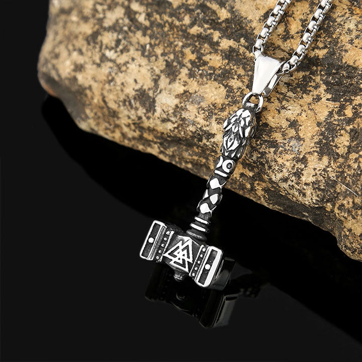 Viking Style Thor's Hammer Rune Necklace