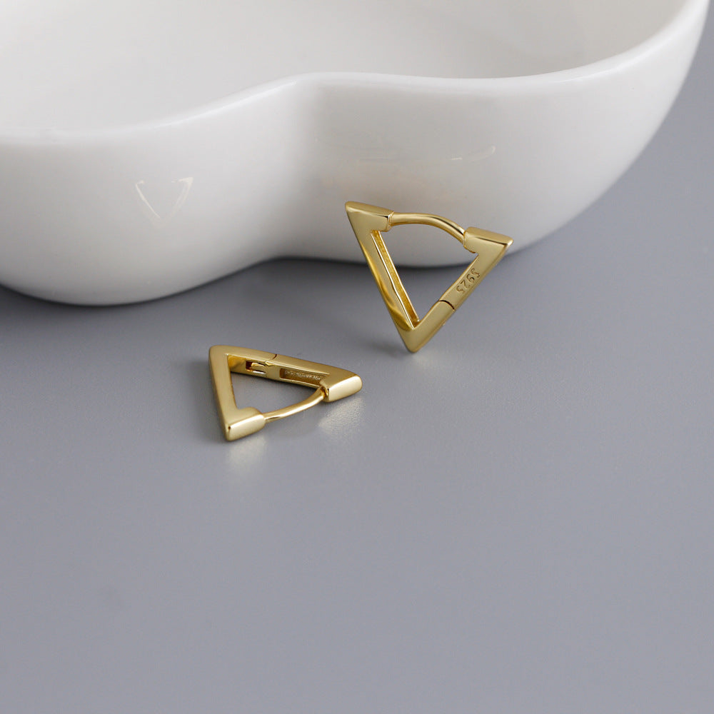 S925 Silver Simple Triangular Earrings