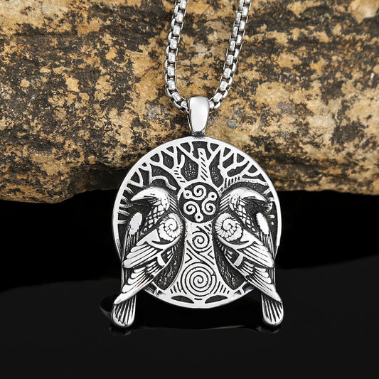 Viking Style Odin's Raven Necklace