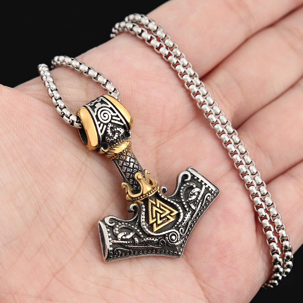 Viking Style Thor's Hammer Odin Necklace