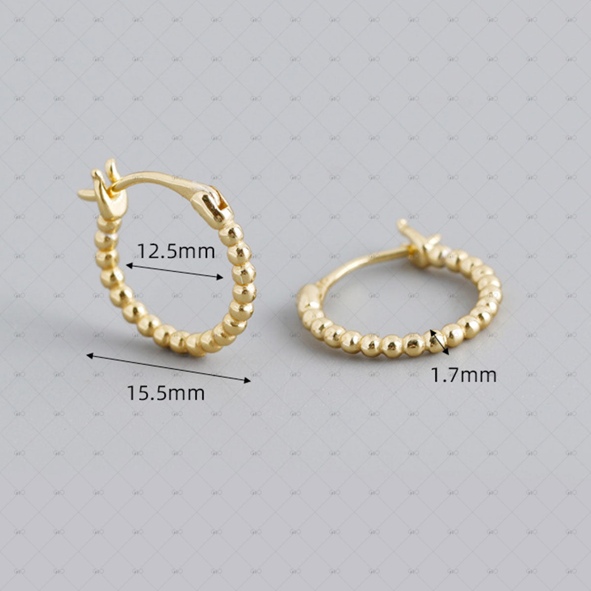 S925 Bead Shape Round Earrings