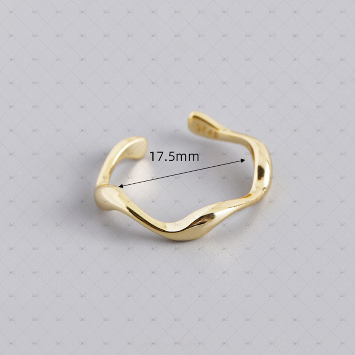 S925 Silver Simple Ripple Shape Ring