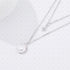 S925 Silver Double Layer Moon Star Zircon Necklace
