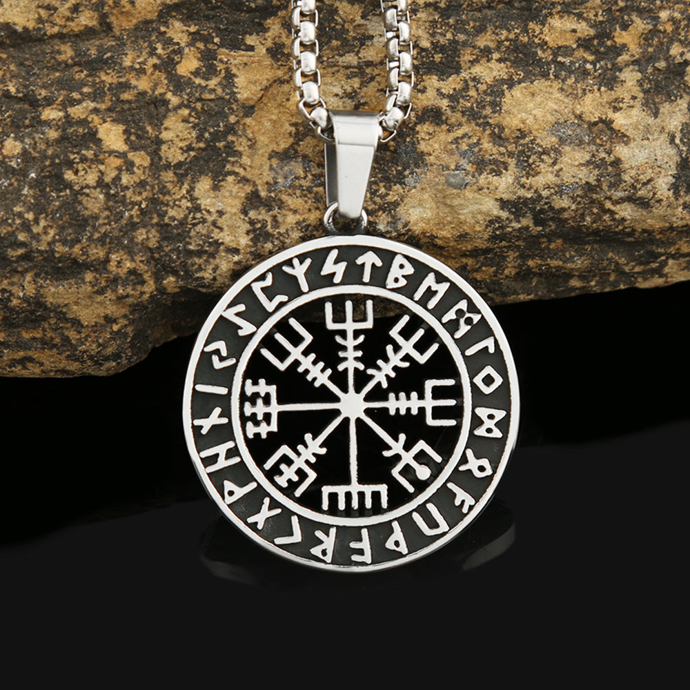 Viking Style Rune Compass Necklace