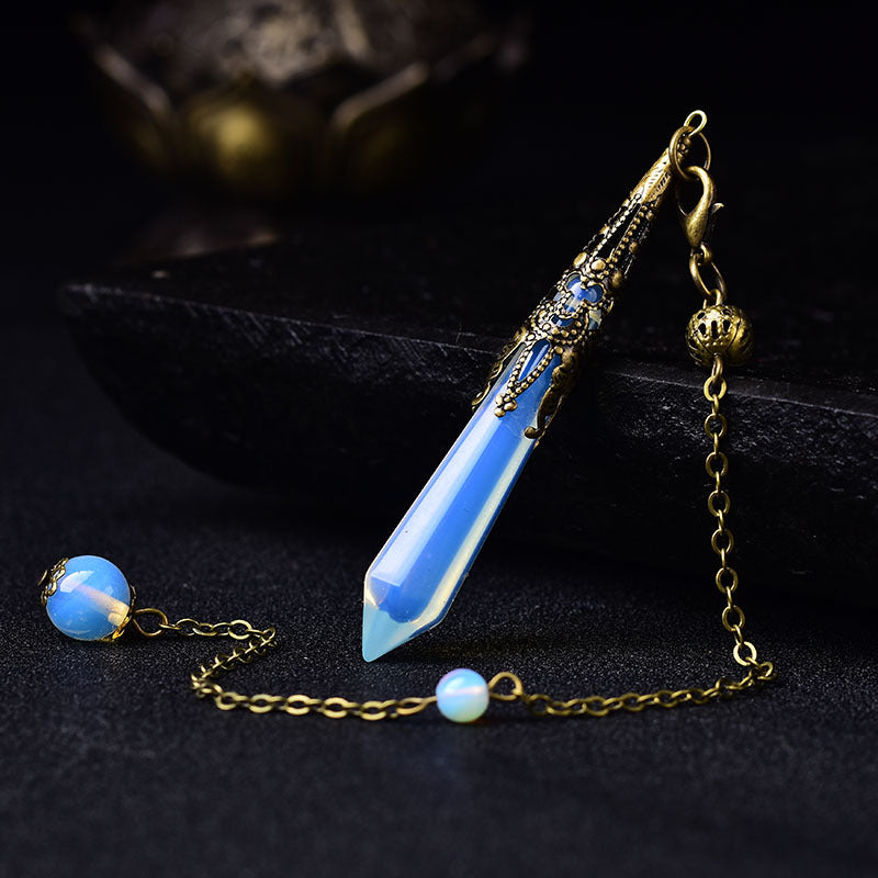 Multicolor Natural Stone Crystal Pendulum