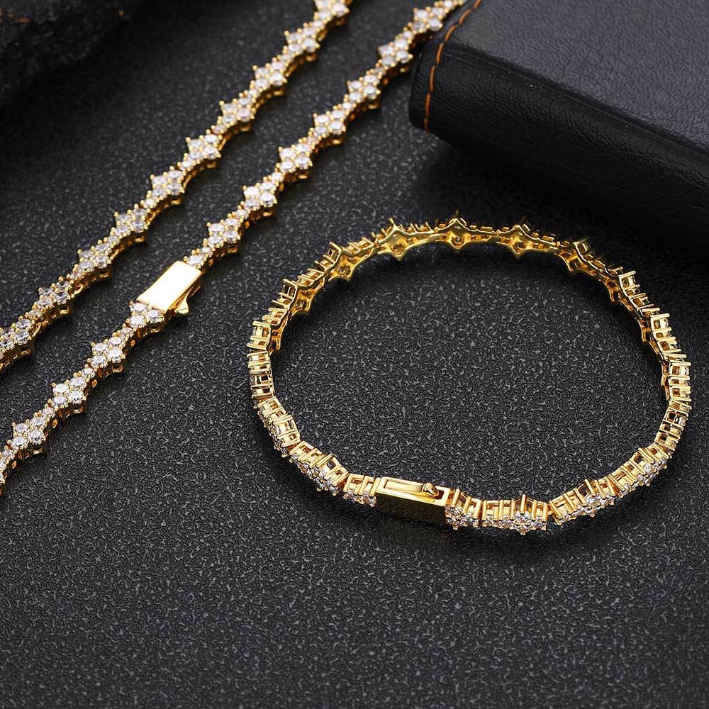 Men's Spring Clasp Zirconia Tennis Chain Bracelet