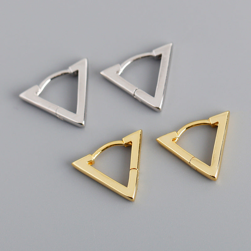 S925 Silver Simple Triangular Earrings