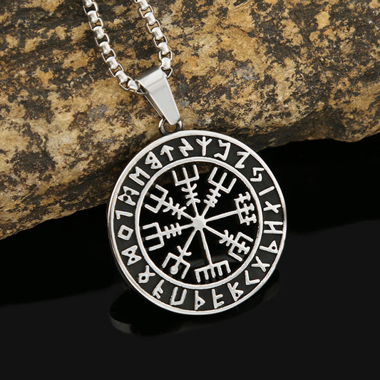 Viking Style Rune Compass Necklace