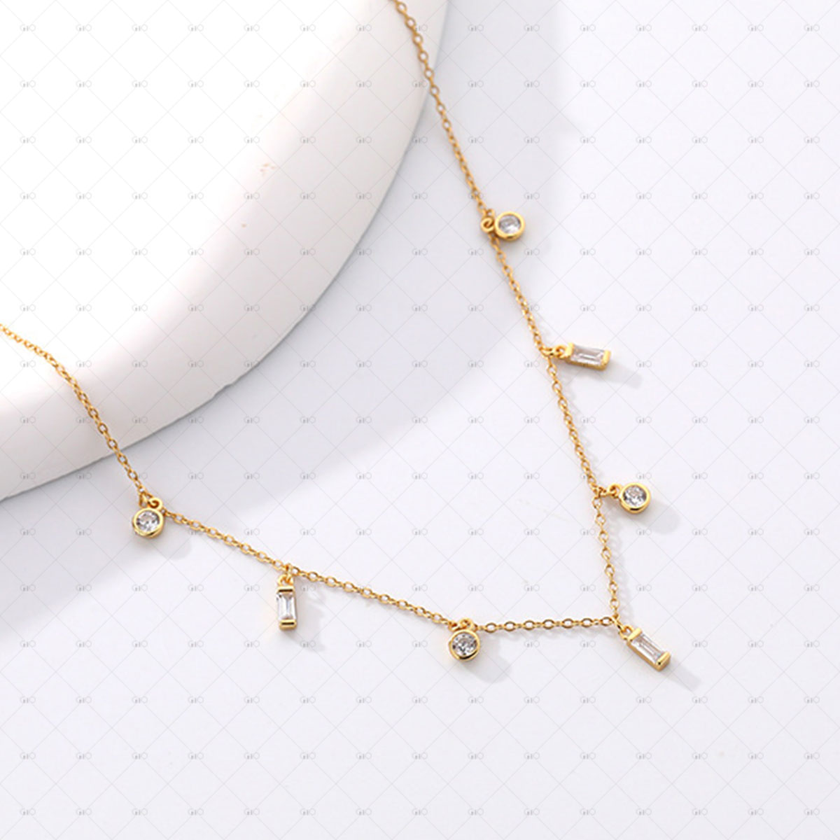 S925 Silver Zircon Collarbone Chain Necklace