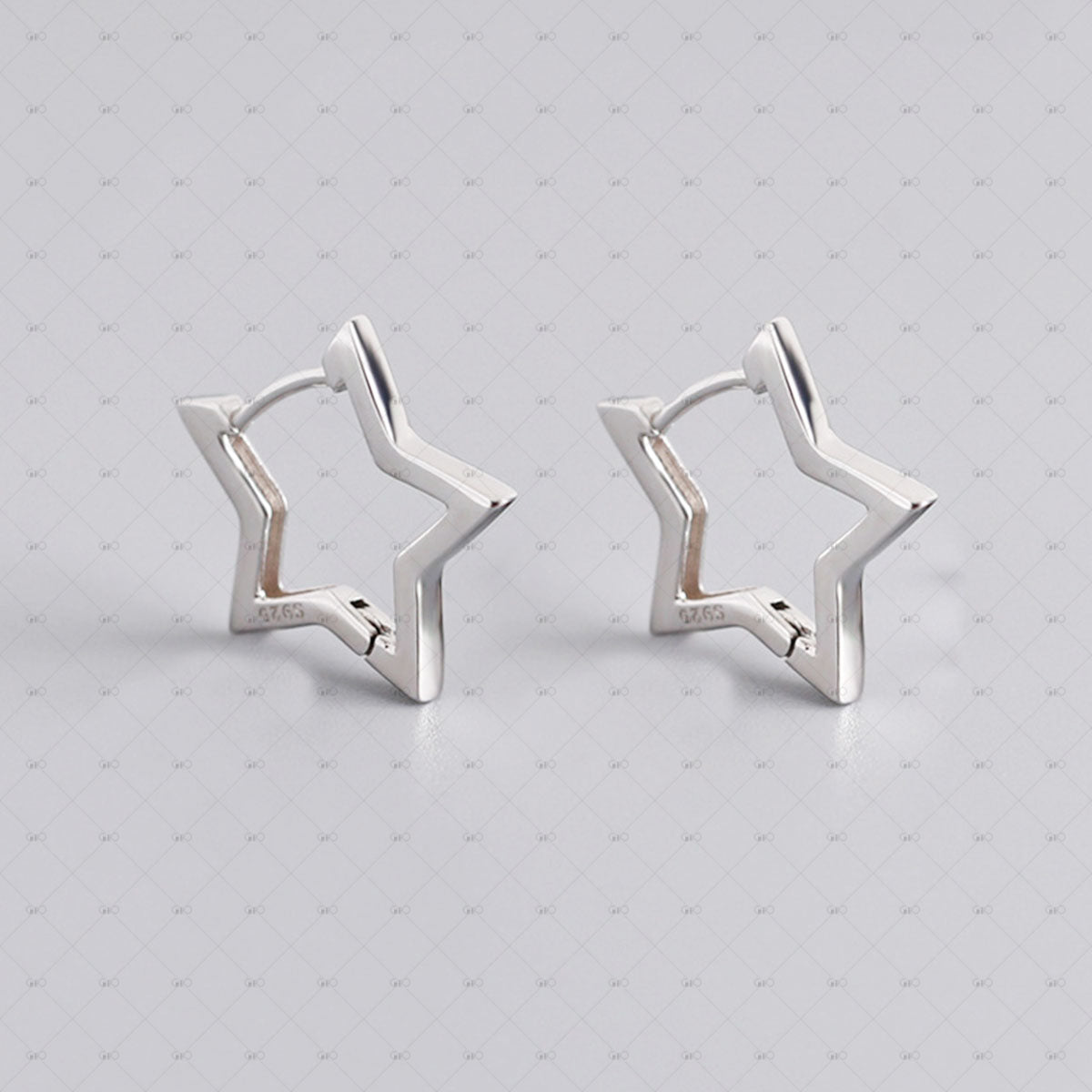 S925 Silver Five-pointed Star Shape Earrings