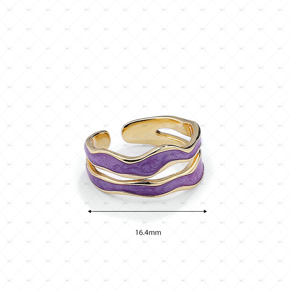 S925 Irregular Geometric Double Layer Enamel Drop Glaze Ring