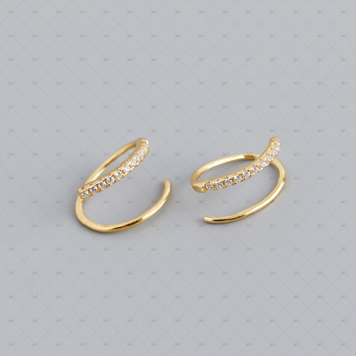 S925 Silver Zircon Hoop Earrings