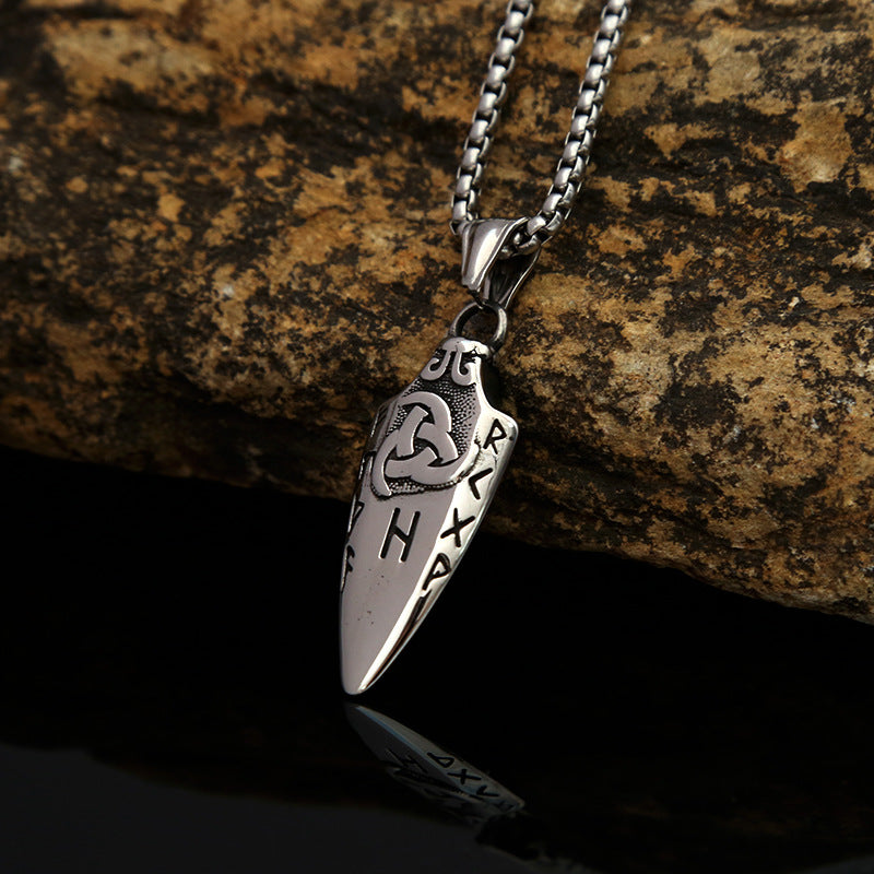 Viking Style Triangular Spear Letter Necklace