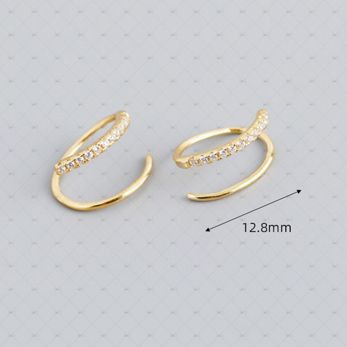 S925 Silver Zircon Hoop Earrings