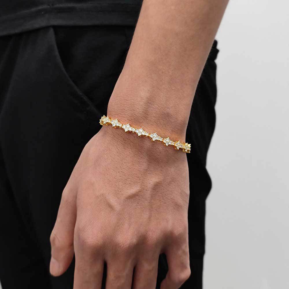 Men's Spring Clasp Zirconia Tennis Chain Bracelet